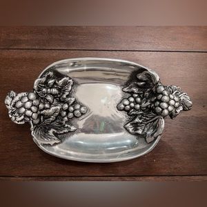Beautiful silver tray with grape embellishment. Never used